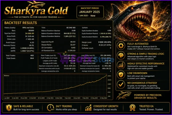 Sharkyra Gold EA Backtest Results