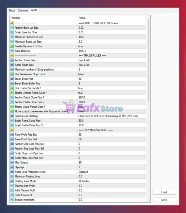 Shauns CoPilot EA MT4 Settings Panel