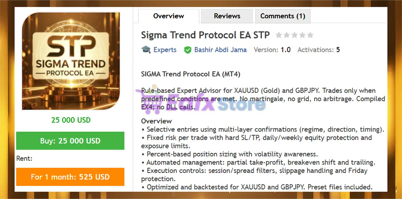 Sigma Trend Protocol EA STP MT4 + SetFiles (Latest version) 2 Sigma Trend Protocol EA STP MT4 Review