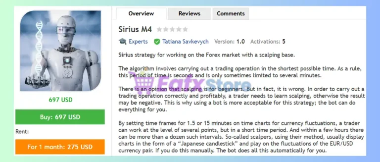 Sirius M4 EA MT4 Review
