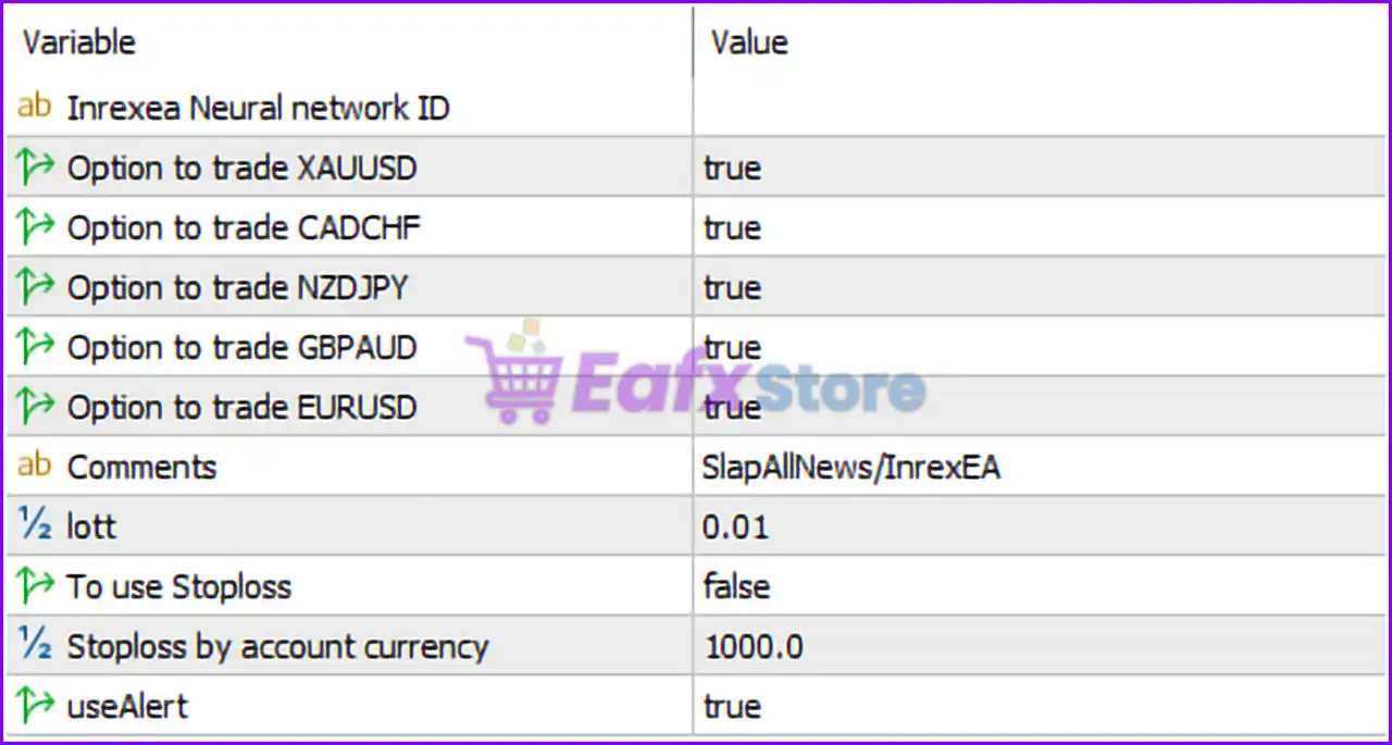 Slap All News EA MT5 Settings Panel