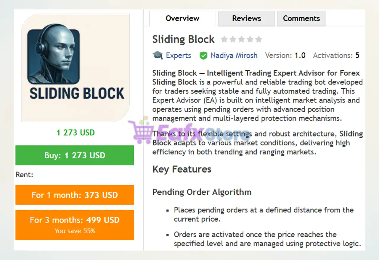 Sliding Block EA MT5 (Latest version) – GroupBuy 2 Sliding Block EA MT5 Overview