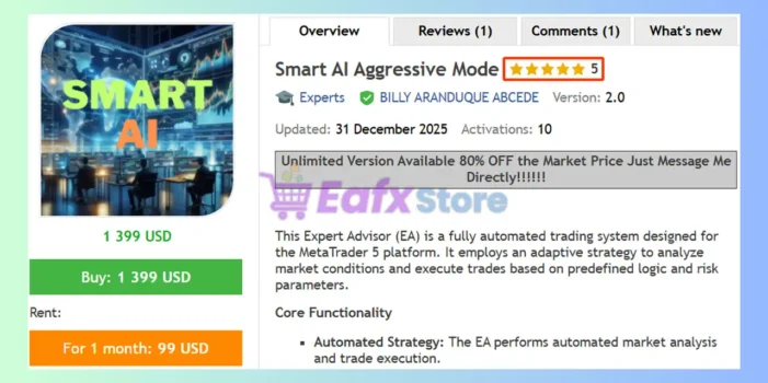 Smart AI Aggressive Mode EA MT5 Review