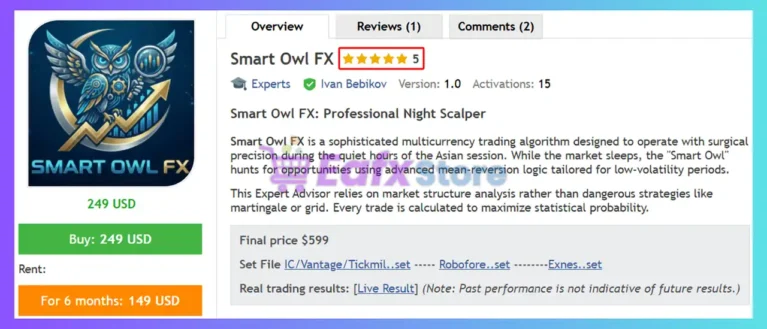 Smart Owl FX EA MT5 Review