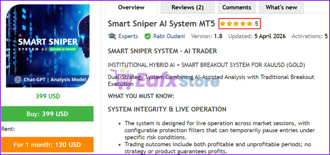 Smart Sniper AI System MT5 (Latest version) – GroupBuy 2 Smart Sniper AI System MT5 Review