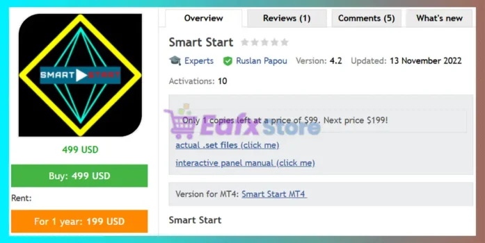Smart Start EA MT5 Review