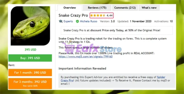 Snake Crazy Pro EA Overview