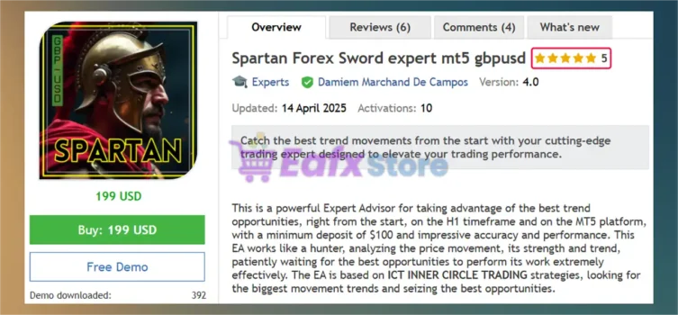 Spartan Forex Sword Expert MT5 GBPUSD Overview