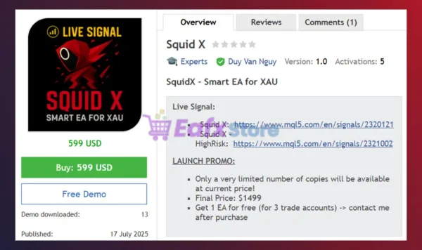 Squid X EA MT5 Overview