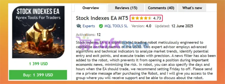 Stock Indexes EA MT5 Features