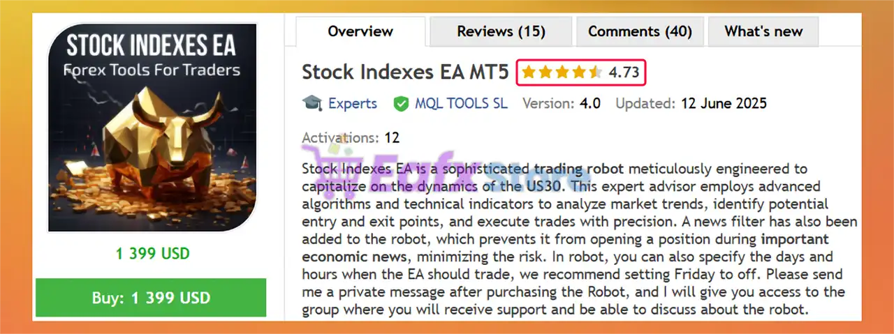Stock Indexes EA MT5 (Latest version) – GroupBuy 2 Stock Indexes EA MT5 Features