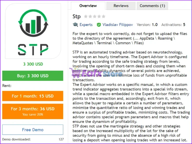 Stp EA MT4 Overview