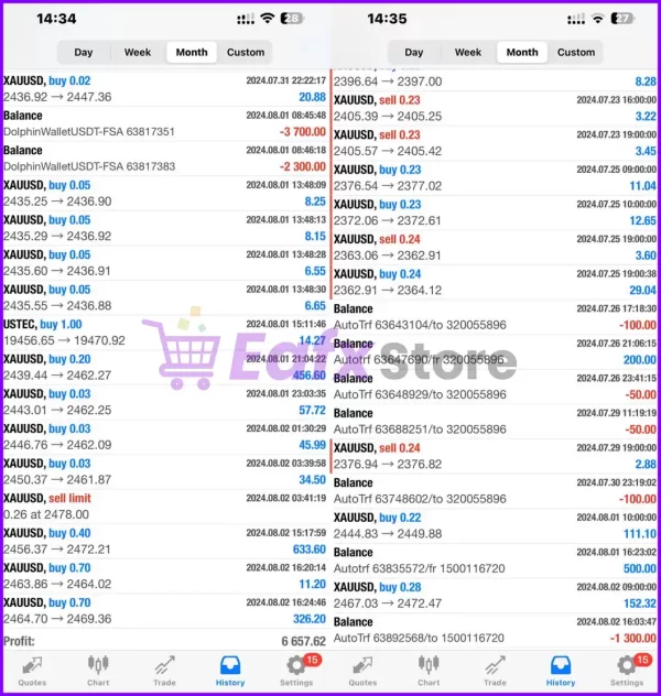 Sup 9 Martingale EA real trading results