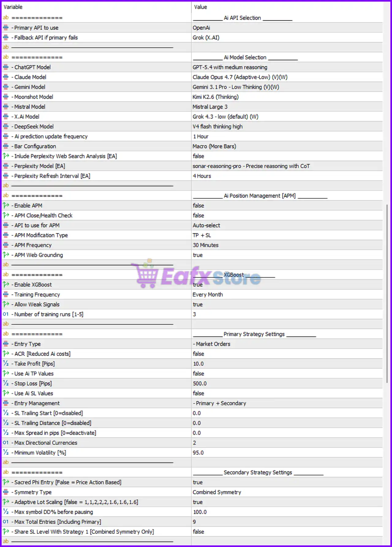 Syna EA Settings Panel