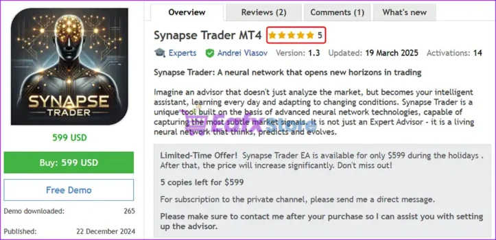 Synapse Trader MT4 Overveiw