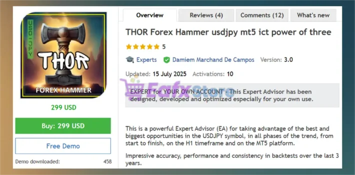 THOR Forex Hammer USDJPY MT5 Overview