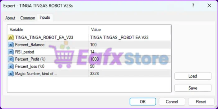 TINGA TINGAS ROBOT Settings Panel