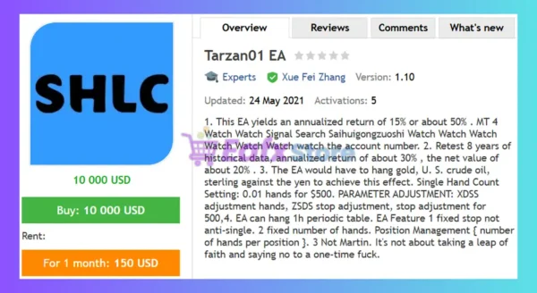 Tarzan01 EA MT4 Review