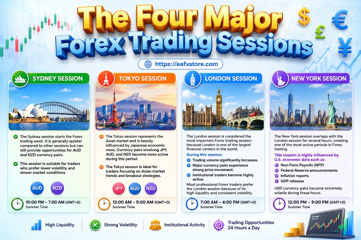 The Four Major Forex Trading Sessions