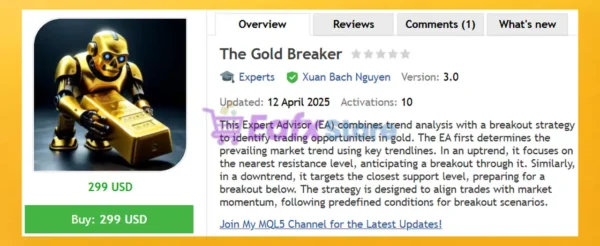 The Gold Breaker MT4 Overview