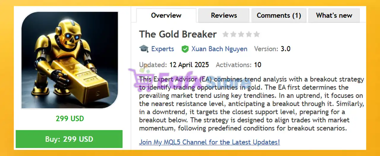 The Gold Breaker MT4 + SetFiles (Latest version) 2 The Gold Breaker MT4 Overview
