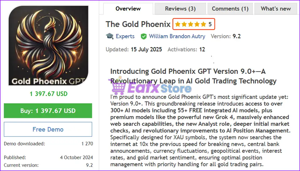The Gold Phoenix EA MT5 (Latest version) – GroupBuy 2 The Gold Phoenix EA Overview