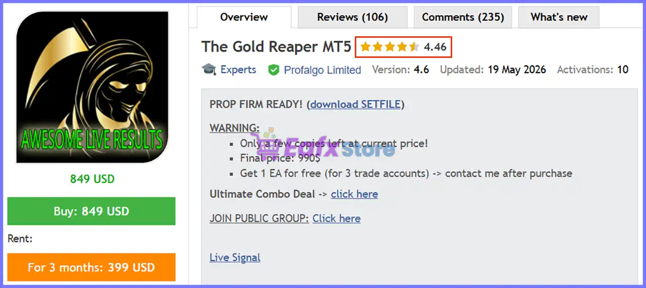 The Gold Reaper MQ5 v4.4 Source Code (Unlimited) 2 The Gold Reaper MQ5 Overview