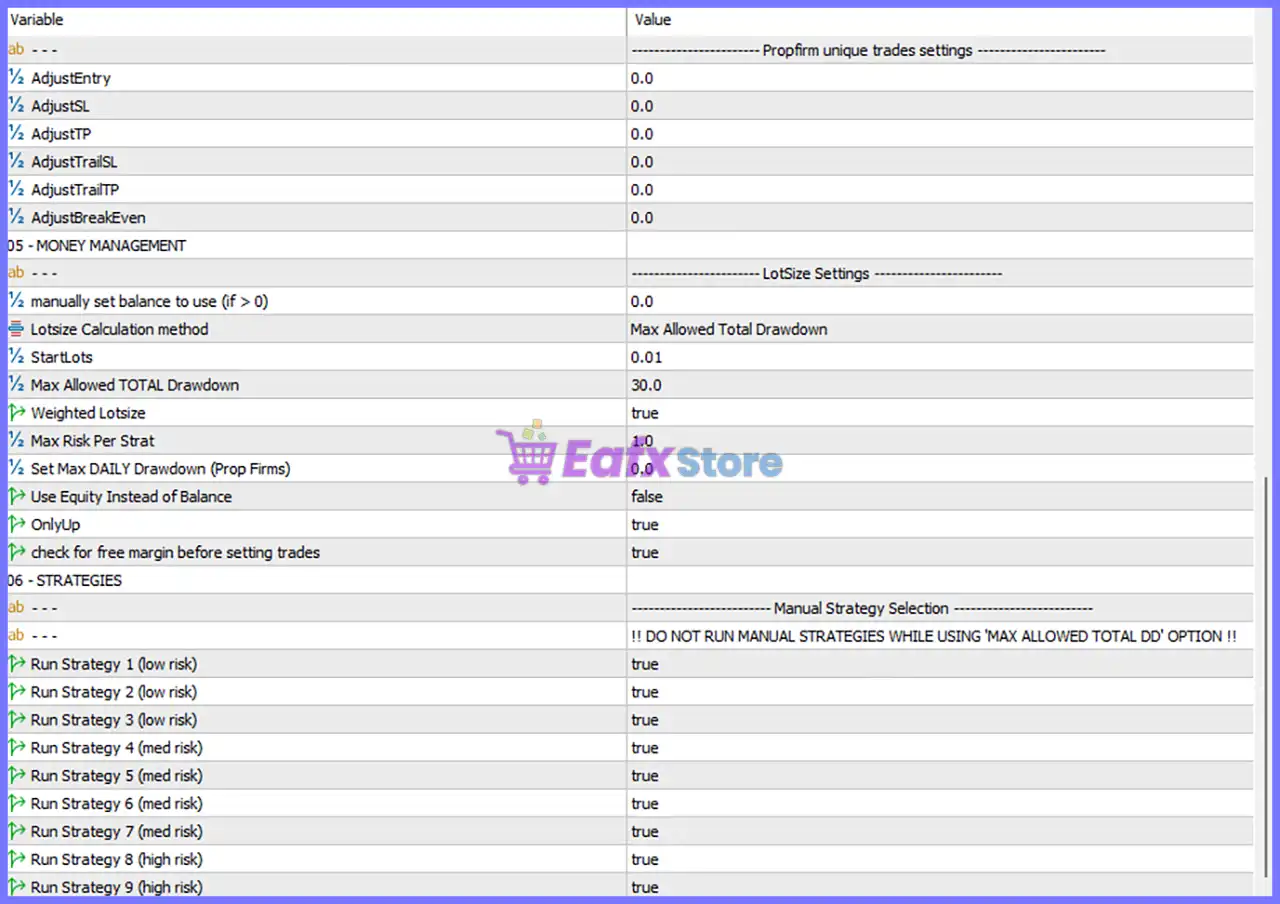 The Gold Reaper MQ5 v4.4 Source Code (Unlimited) 7 The Gold Reaper MQ5 Setting Panel