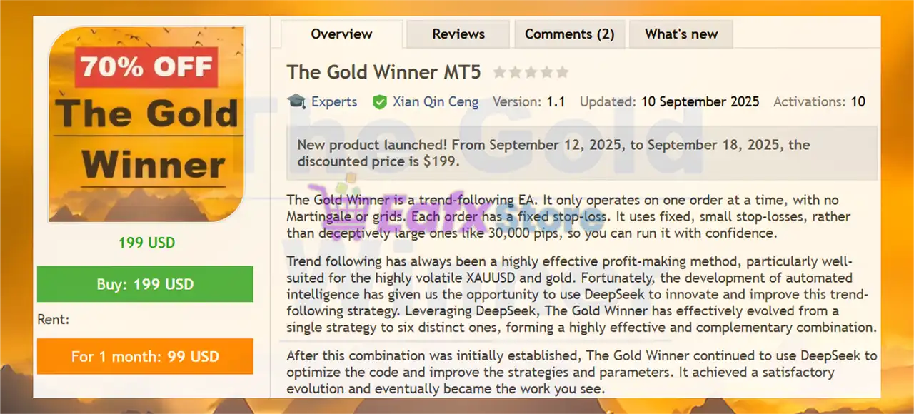 The Gold Winner MT5 (Latest version) – GroupBuy 2 The Gold Winner MT5 Overview