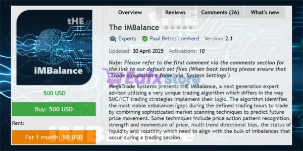 The iMBalance EA MT5 Overview