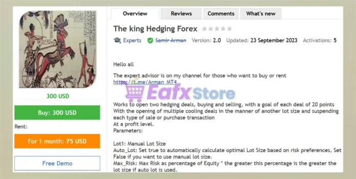 The king Hedging Forex EA Review