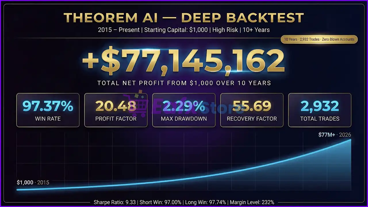 Theorem AI EA MT5 (Latest version) – GroupBuy 4 Theorem AI EA Backtest