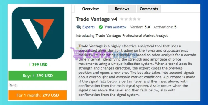 Trade Vantage v4 EA MT4 Review