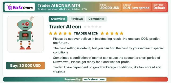 Trader AI ECN EA MT4 Review