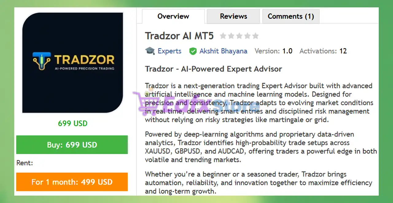 Tradzor AI MT5 (Latest version) – GroupBuy 2 Tradzor AI MT5 Overview