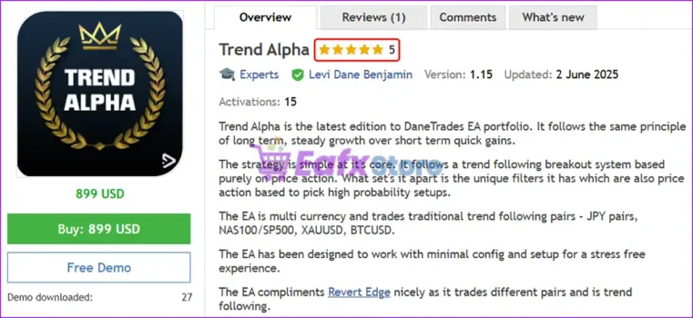 Trend Alpha EA MT5 Overview