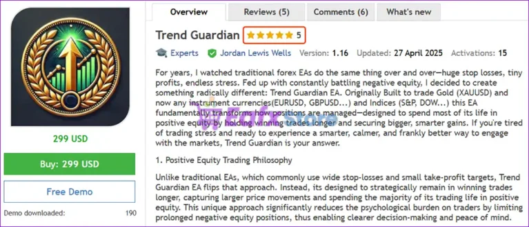 Trend Guardian EA MT5 Overview