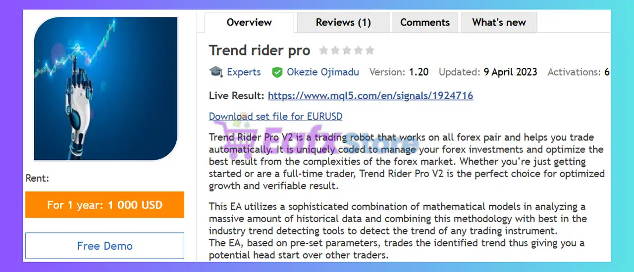 Trend Rider Pro EA MT4 (Latest version) - Unlimited 2 Trend Rider Pro EA MT4 Review