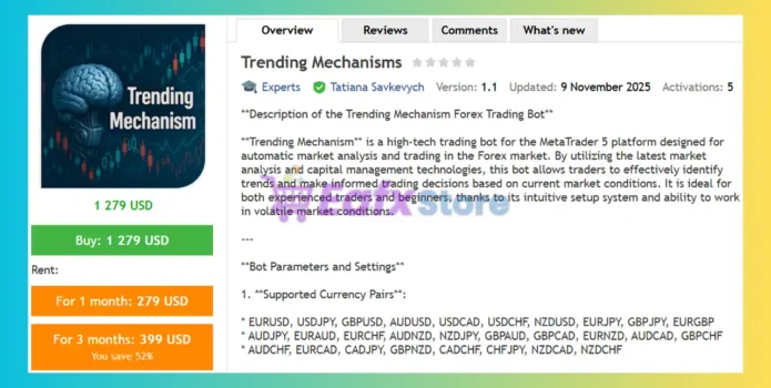 Trending Mechanisms EA MT4 Review