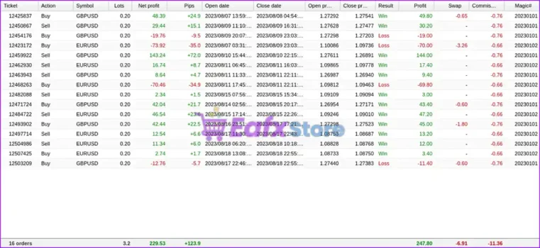 TrendyFollow FX MT5 Live Trading Results