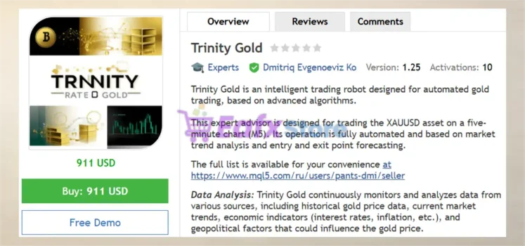 Trinity Gold EA MT4 Review