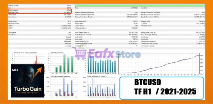 TurboGain EA MT4 Backtest Results with Bitcoin