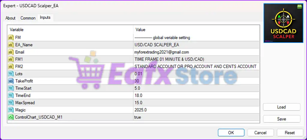 USDCAD Scalper EA MT4 – Settings Overview & Trading Logic 3