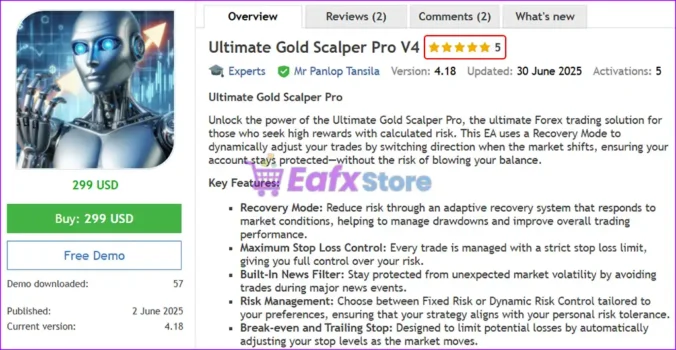 Ultimate Gold Scalper Pro V4 MT5 Overview