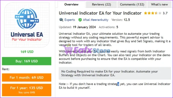 Universal Indicator EA for Your Indicator Overview