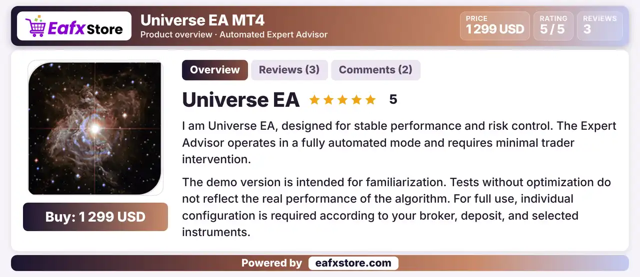 Universe EA MT4 (Latest version) - Unlimited 2 Universe EA MT4 Review