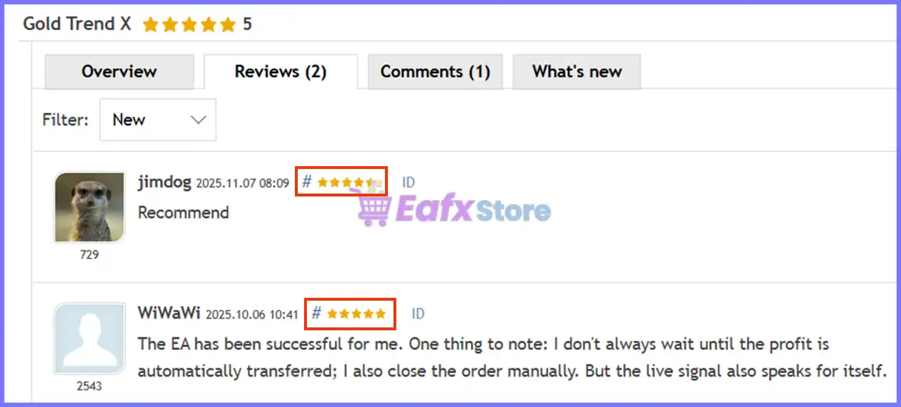 Gold Trend X EA MT5 v2.695 with SetFiles (Unlimited) 8 User reviews of Gold Trend X