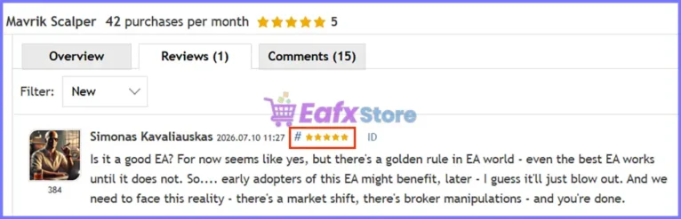 User reviews of Mavrik Scalper EA