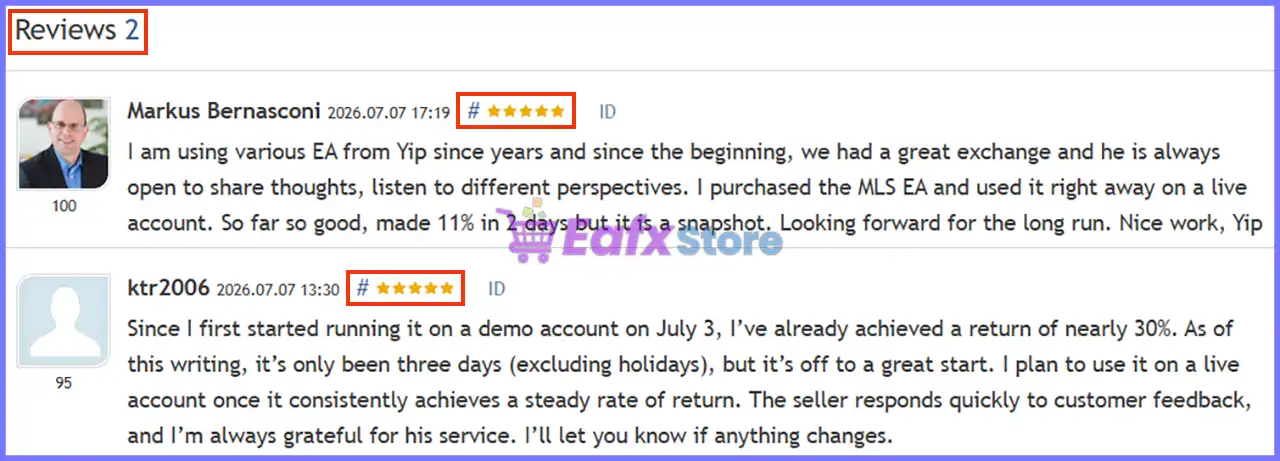 My Last Strategy EA MT5 (Latest version) – GroupBuy 5 User reviews of My Last Strategy EA