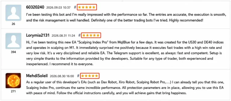User reviews of Scalping Index Pro MT5